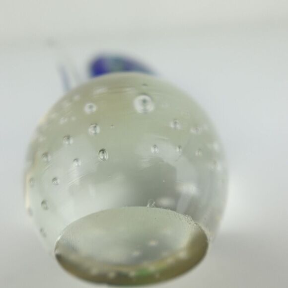 Art Glass Dolphin On Ball Figurine Blue & Green - Picture 7 of 9